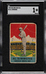 1933 R333 DeLong Gum #2 Al Simmons SGC POOR 1