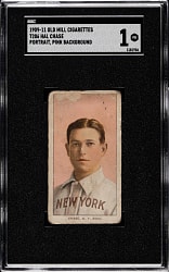 1909-1911 T206 White Border Hal Chase Portrait Pink Background SGC POOR 1 - Old Mill Back