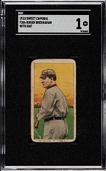 1909-1911 T206 White Border Roger Bresnahan with Bat SGC POOR 1