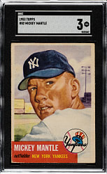 1953 Topps #82 Mickey Mantle SGC VG 3