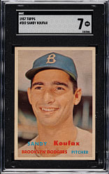 1957 Topps #302 Sandy Koufax SGC NM 7