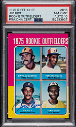 Signed 1975 O-Pee-Chee #616 Jim Rice Rookie PSA NM 7 (MC) with GEM MINT 10 Signature