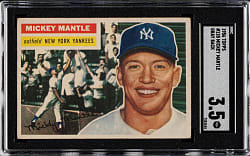 1956 Topps #135 Mickey Mantle Gray Back SGC VG+ 3.5