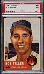 1953 Topps #54 Bob Feller PSA NM 7