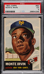 1953 Topps #62 Monte Irvin PSA EX 5
