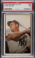 1953 Bowman Color #84 Hank Bauer PSA NM 7