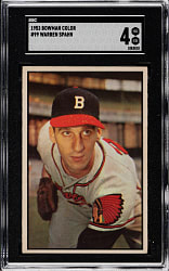 1953 Bowman Color #99 Warren Spahn SGC VG/EX 4