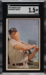 1953 Bowman Color #59 Mickey Mantle SGC FAIR 1.5