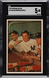 1953 Bowman Color #44 Bauer/Berra/Mantle SGC EX 5