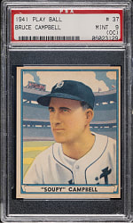 1941 R336 Play Ball #37 Bruce Campbell PSA MINT 9 (OC)
