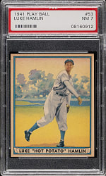 1941 R336 Play Ball #53 Luke Hamlin PSA NM 7