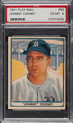 1941 R336 Play Ball #50 Johnny Cooney PSA EX-MT 6