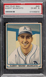 1941 R336 Play Ball #43 Albert Brancato PSA EX-MT 6