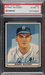 1941 R336 Play Ball #36 Barney McCosky PSA EX-MT 6