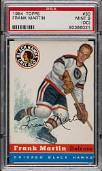 1954-1955 Topps Hockey #30 Frank Martin PSA MINT 9 (OC)