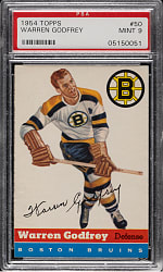 1954-1955 Topps Hockey #50 Warren Godfrey PSA MINT 9