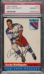 1954-1955 Topps Hockey #11 Andy Bathgate PSA NM-MT 8