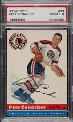 1954-1955 Topps Hockey #33 Pete Conacher PSA NM-MT 8
