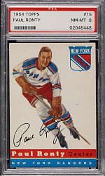 1954-1955 Topps Hockey #15 Paul Ronty PSA NM-MT 8