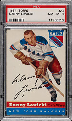1954-1955 Topps Hockey #23 Danny Lewicki PSA NM-MT 8