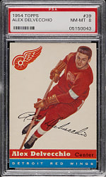 1954-1955 Topps Hockey #39 Alex Delvecchio PSA NM-MT 8