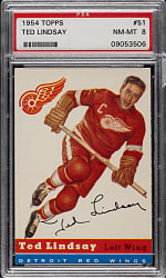1954-1955 Topps Hockey #51 Ted Lindsay PSA NM-MT 8