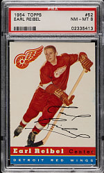 1954-1955 Topps Hockey #52 Earl Reibel PSA NM-MT 8