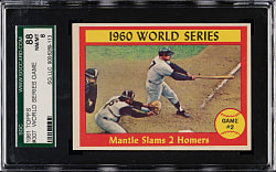 1961 Topps #307 World Series Game 2 Mickey Mantle Slams 2 Homers SGC NM/MT 88