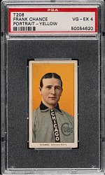 1909-1911 T206 White Border Frank Chance Portrait Yellow Background PSA VG-EX 4