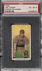 1909-1911 T206 White Border Joe Tinker Hands on Knees PSA VG-EX 4