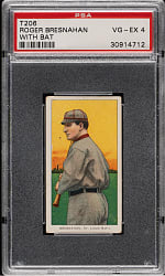 1909-1911 T206 White Border Roger Bresnahan with Bat PSA VG-EX 4