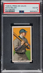 1909-1911 T206 White Border Dots Miller PSA VG-EX 4 - El Principe de Gales Back