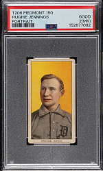 1909-1911 T206 White Border Hughie Jennings Portrait PSA GOOD 2 (MK)