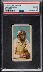 1909-1911 T206 White Border Red Kleinow Boston PSA GOOD 2 - Polar Bear Back