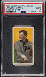 1909-1911 T206 White Border Mordecai Brown Chicago on Shirt PSA GOOD 2