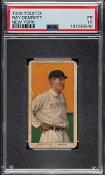1909-1911 T206 White Border Ray Demmitt New York PSA FAIR 1.5 - Tolstoi Back