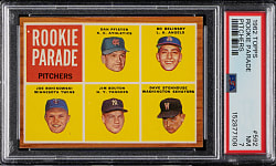 1962 Topps #592 Pfister/Belinsky/Bonikowski/Bouton/Stenhouse Rookie PSA NM 7