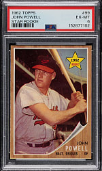 1962 Topps #99 John Powell Rookie PSA EX-MT 6