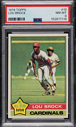 1976 Topps #10 Lou Brock PSA NM-MT 8