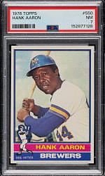 1976 Topps #550 Hank Aaron PSA NM 7
