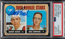 Signed 1968 Topps #247 Johnny Bench Rookie PSA/DNA GEM MINT 10