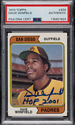 Signed 1974 Topps #456 Dave Winfield Rookie - PSA/DNA