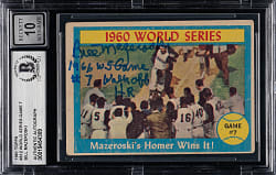 Signed 1961 Topps #312 World Series Game 7 Bill Mazeroski Beckett GEM MINT 10