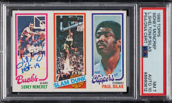 Signed 1980-1981 Topps Basketball Sidney Moncrief PSA NM 7 with GEM MINT 10 Signature