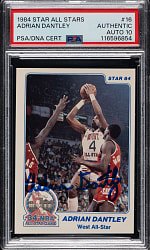 Signed 1984 Star All-Star Game Basketball #16 Adrian Dantley PSA/DNA GEM MINT 10