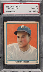 1941 R336 Play Ball #1 Eddie Miller PSA PSA EX-MT 6