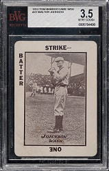 1913 WG6 Tom Barker Walter Johnson BVG VG+ 3.5