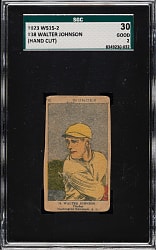 1923 W515-2 #38 Walter Johnson SGC GOOD 30