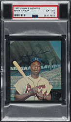 1965 Kahn's Wieners Hank Aaron PSA EX-MT 6