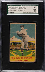 1933 R333 DeLong Gum #5 Charlie Gehringer SGC FAIR 20